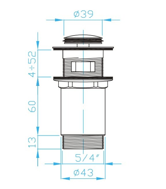 View Washbasin outlet CLICK - CLACK small, metal
