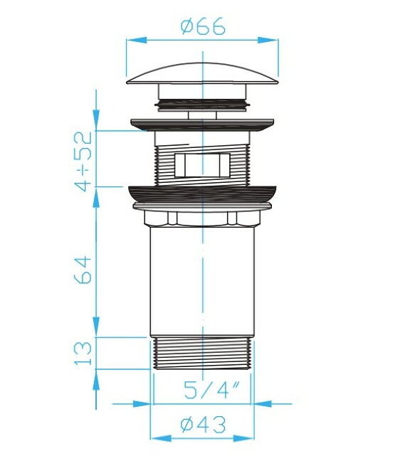 View Washbasin outlet CLICK - CLACK big, metal
