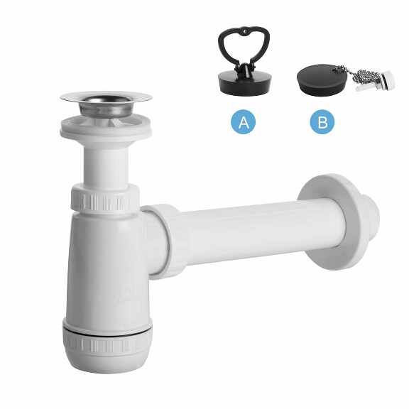 View E Washbasin trap, stainless grid, plug