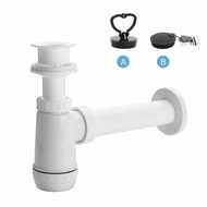 E Washbasin trap, plastic grid, plug