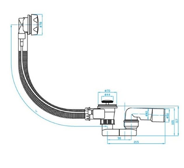 View SALE - Automatic bath drain V, bath trap 40/50