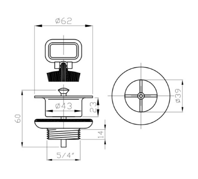 View SALE - Washbasin outlet 5/4", plast. grid