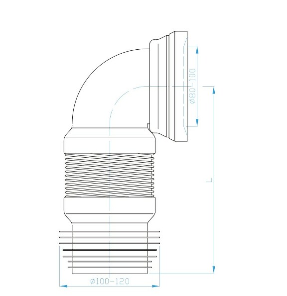View WC connection flexi elbow 90-300