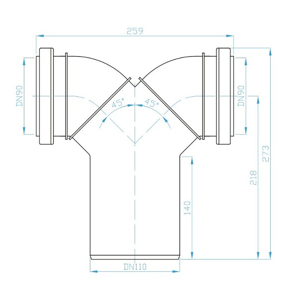 View WC connection double elbow 2 x 90° - DN 110