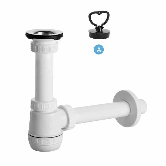 View B siphon washbasin valve, stainless steel