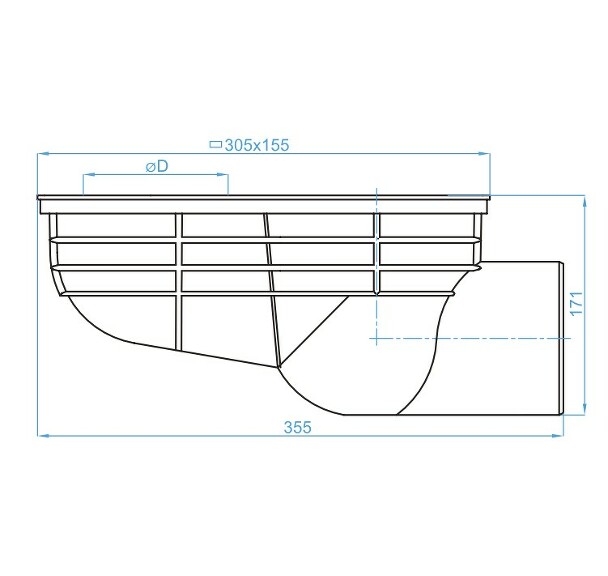 View Rain water inlet hopper DN 110, side outlet