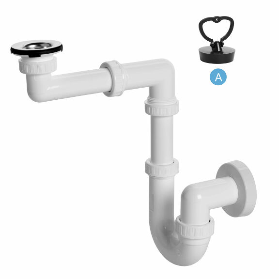 View U space saving trap, outlet, stainless grid, plug