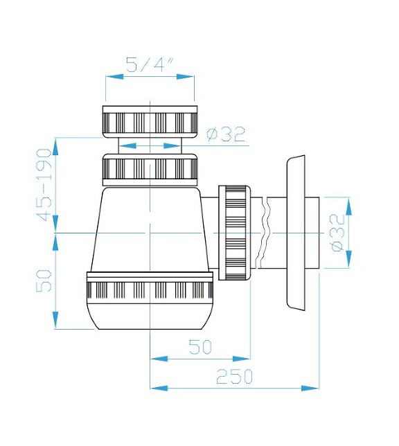 View B siphon 32, 5/4"