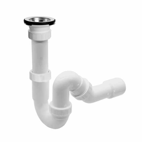 View U siphon 50 stainless steel sink with elbow 135°