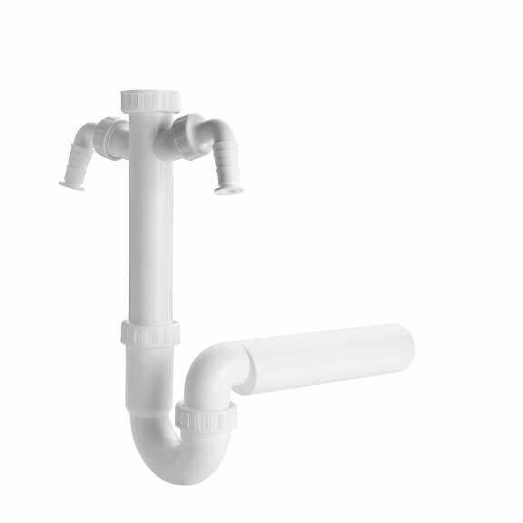 View U siphon 50, 6/4", 2x washing machine outlet