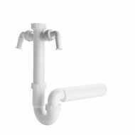 U siphon 50, 6/4", 2x washing machine outlet