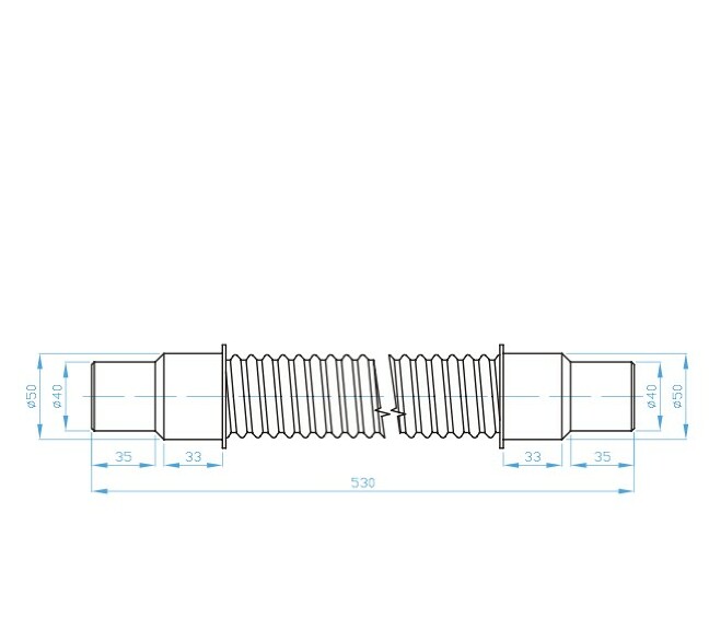 View Outlet flexible pipe DN40x50/40, straight