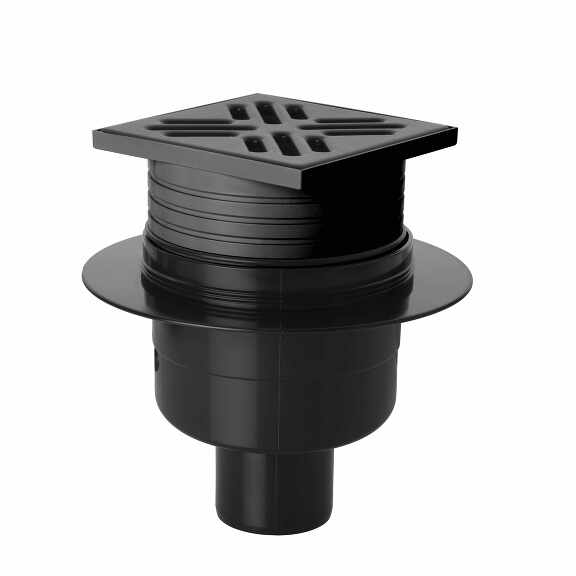 View Floor drain straight 50, black