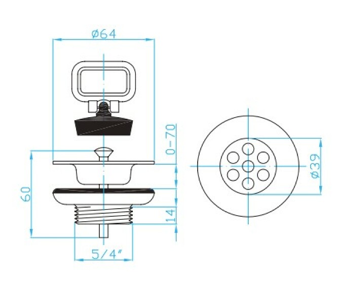 View Washbasin outlet 5/4" inox/plastic