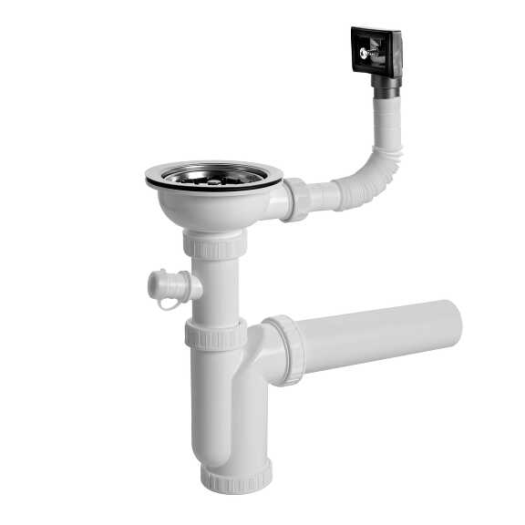 View Stainless sink trap 115, wah. machine outlet, overlow