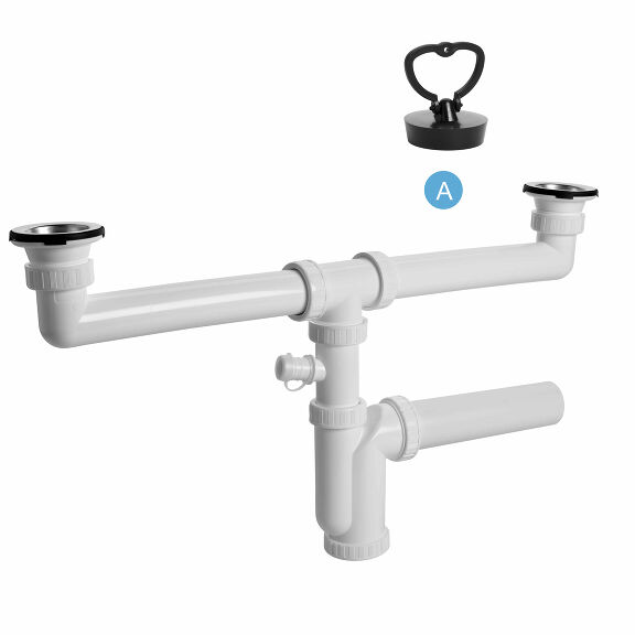 View Double sink trap, washing machine outlet