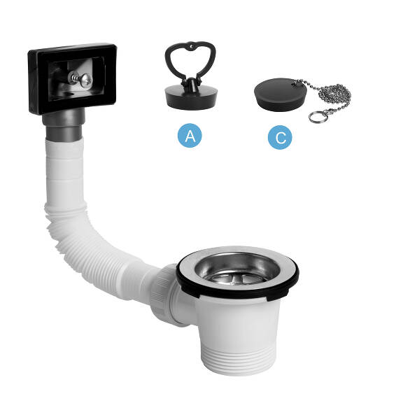 View Sink outlet 6/4", overflow, plug