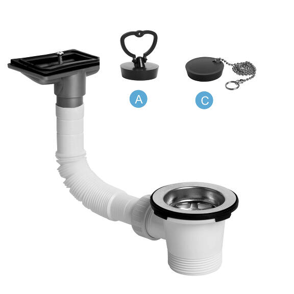 View Sink outlet 6/4", horizontal drain, plug