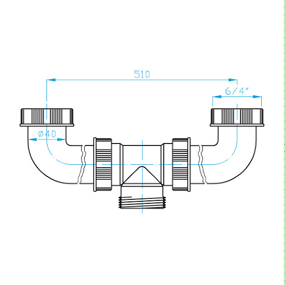 View Doublesink outlet 6/4"