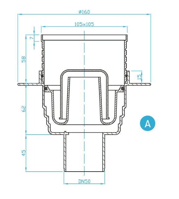 View Floor drain vertical inbox