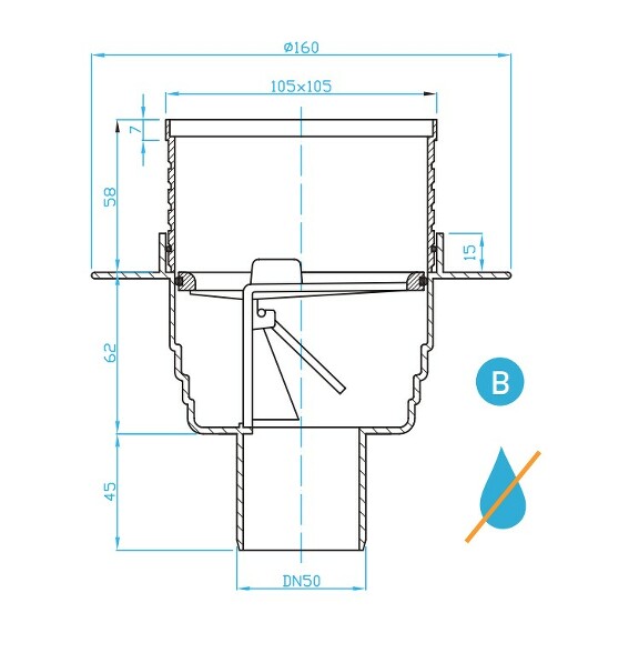 View Floor drain vertical inbox