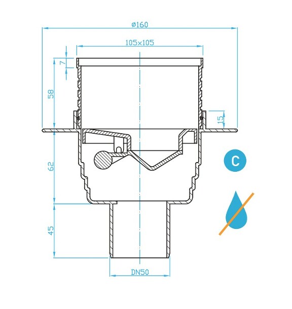 View Floor drain vertical inbox