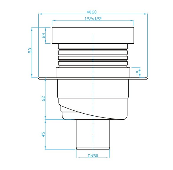 View Floor drain vertical 50, frame for tiles