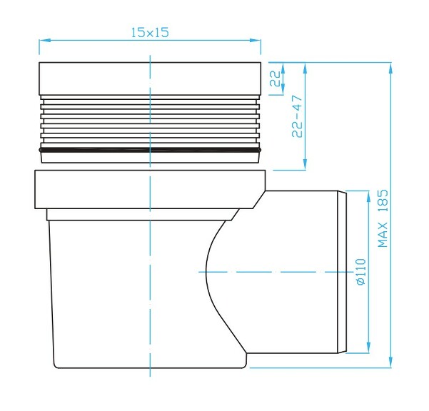 View Floor drain horizontal 110, inox