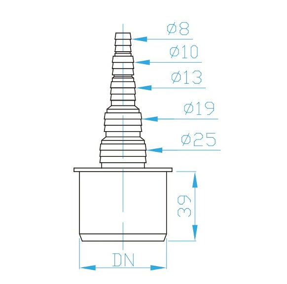 View Hose connector straight 8 - 25 mm