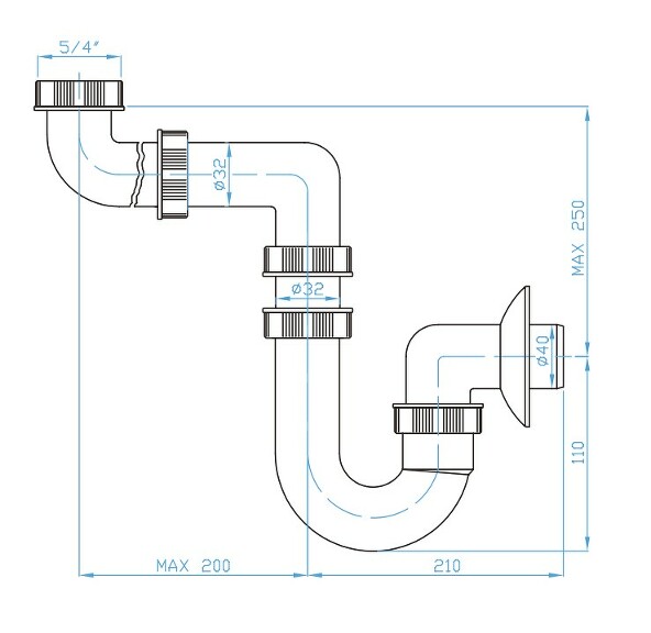 View U space saving trap 5/4" 40
