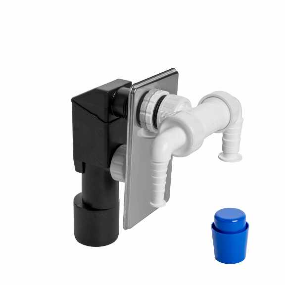 View Under plaster washing machine trap, two inlets