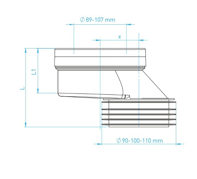 View Rigid toilet connector, excentric