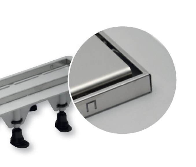 View SALE - Plastic drain channel with stainless steel grid and frame, design 5