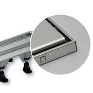 SALE - Plastic drain channel with stainless steel grid and frame, design 5