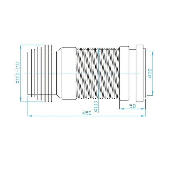 Prohlédnout WC dopojení flexi 450 DN 90/110 pro závěsné WC